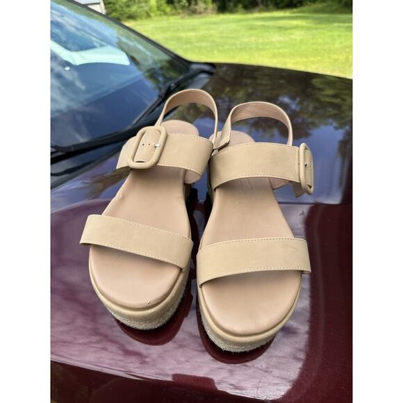 Michael Shannon Women's Beige Kira Espadrille Platform Sandals - Size 11 - Picture 2 of 6